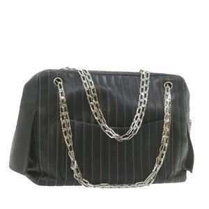 Chanel Mademoiselle 2 Piece Vertical Quilted W / Wallet  Lambskin Leather